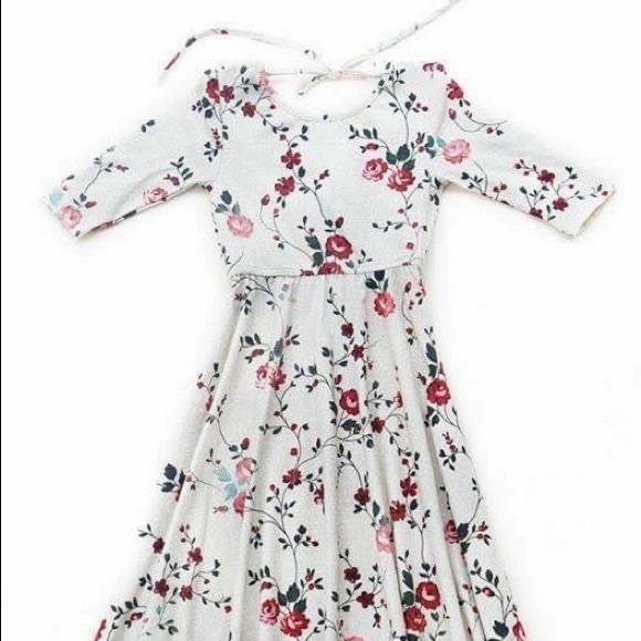 Omi Jo Vintage Floral Oatmeal Maxi